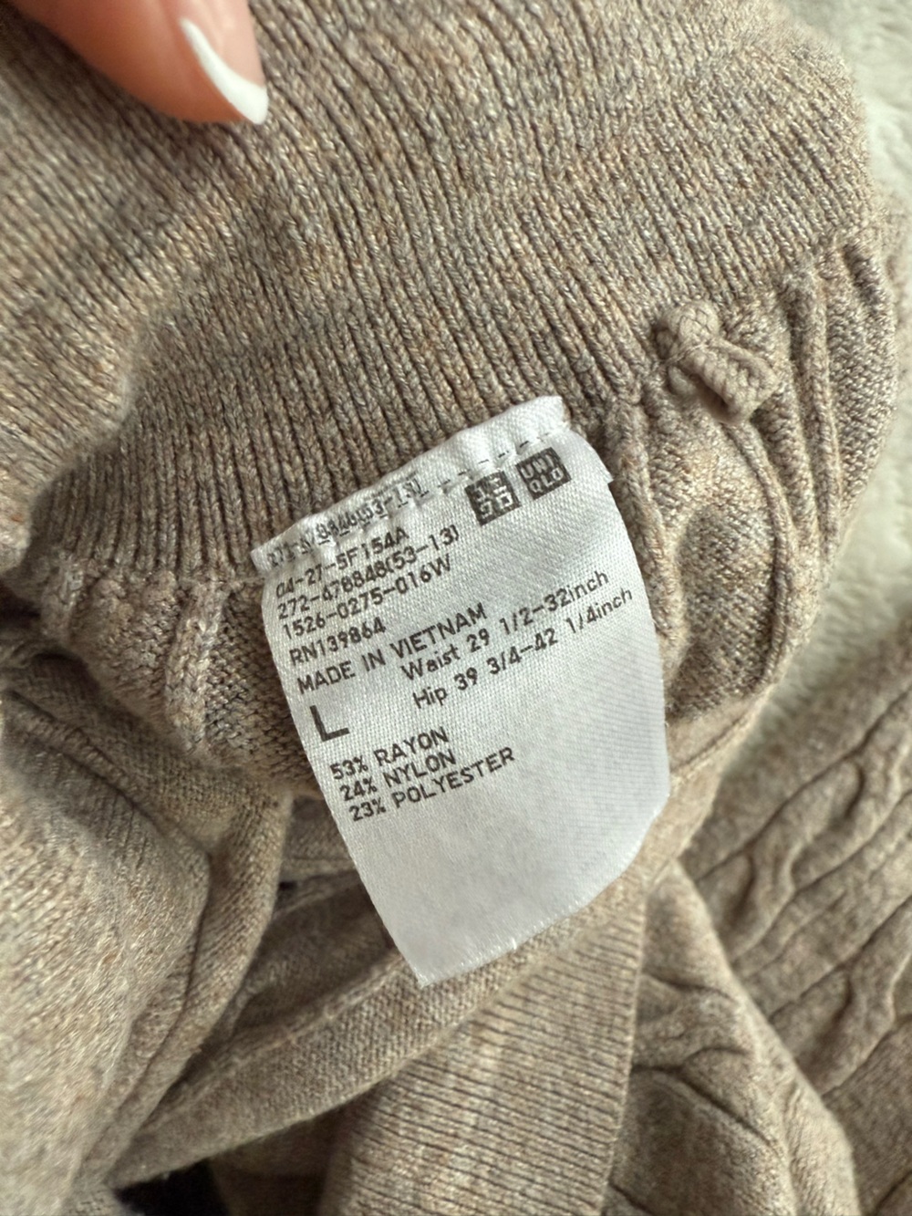 Uniqlo Cable Knit Sweater Set - Taupe - Picture 2 of 7